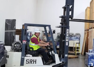 forklift driver to move the pallet